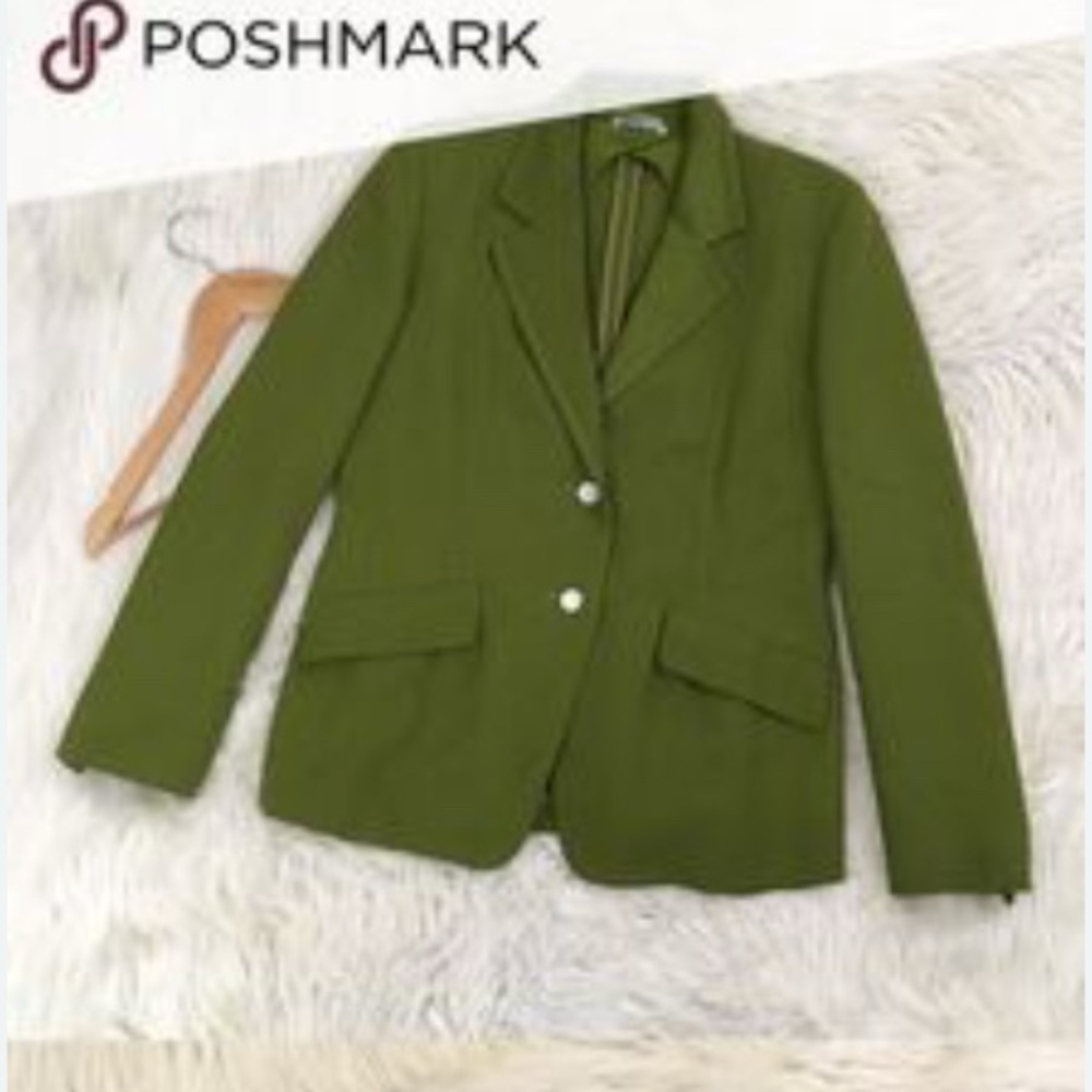 Max Mara Chartreuse Cotton Blend Blazer Jacket